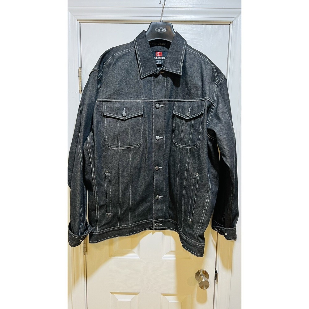 GODBODY DENIM Men's Jean Jacket SIZE - 2XL Black Wash NWOT